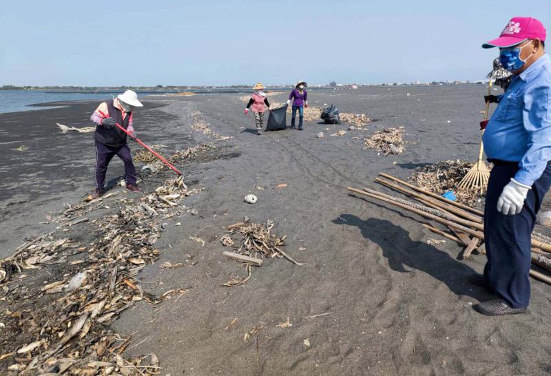 高雄林園汕尾漁港魚群暴斃聚出海口 海洋局攜手環保局清運210公斤