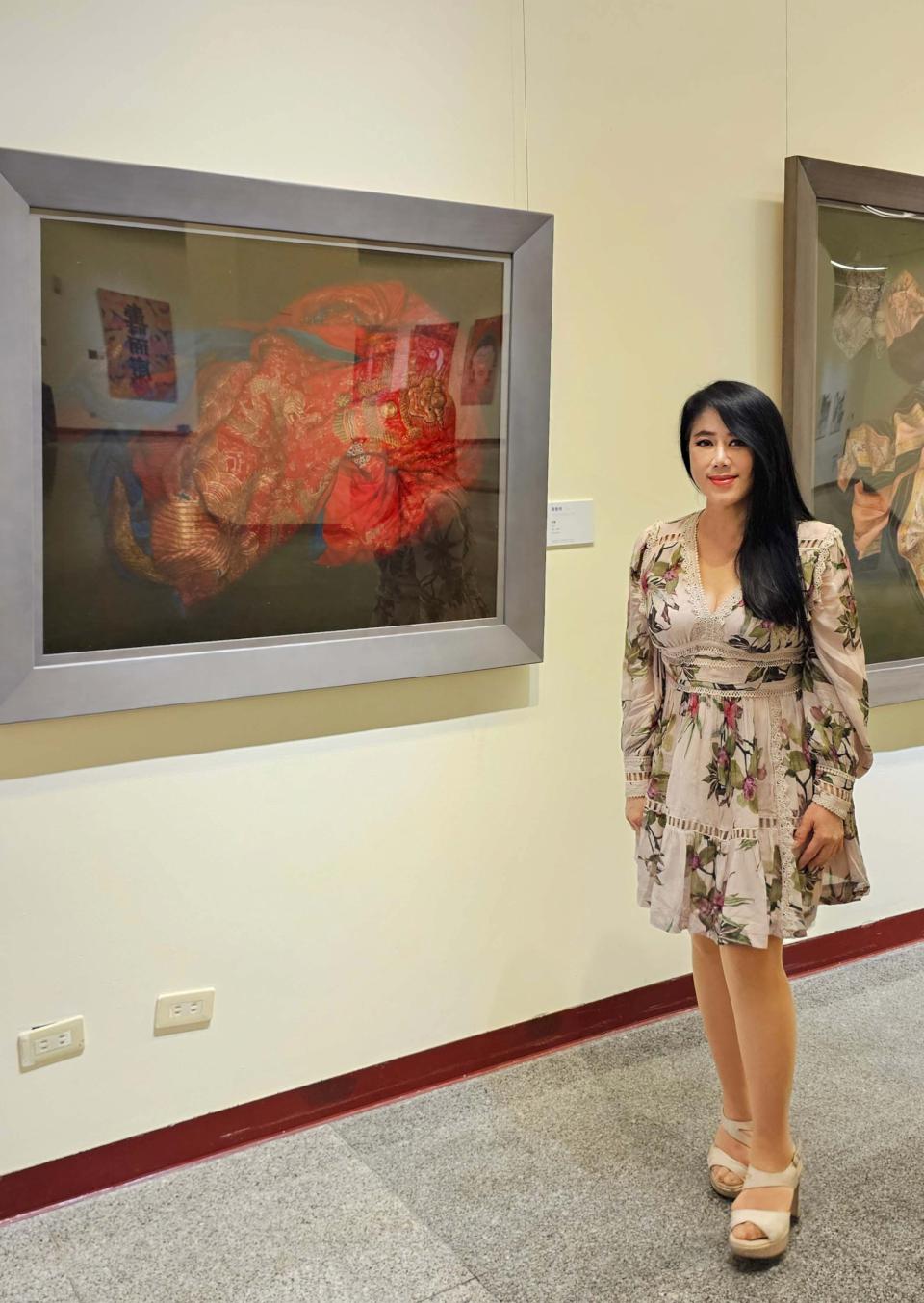 台南應用科大美術系副教授陳香伶鑽研油畫逾30年 法國巴黎首都藝術展作品「烈愛」