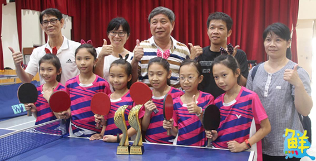107年全國總統盃國小組團體桌球賽 高市鼓山區中山國小拍下雙冠王
