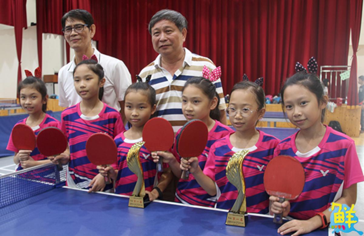 107年全國總統盃國小組團體桌球賽 高市鼓山區中山國小拍下雙冠王