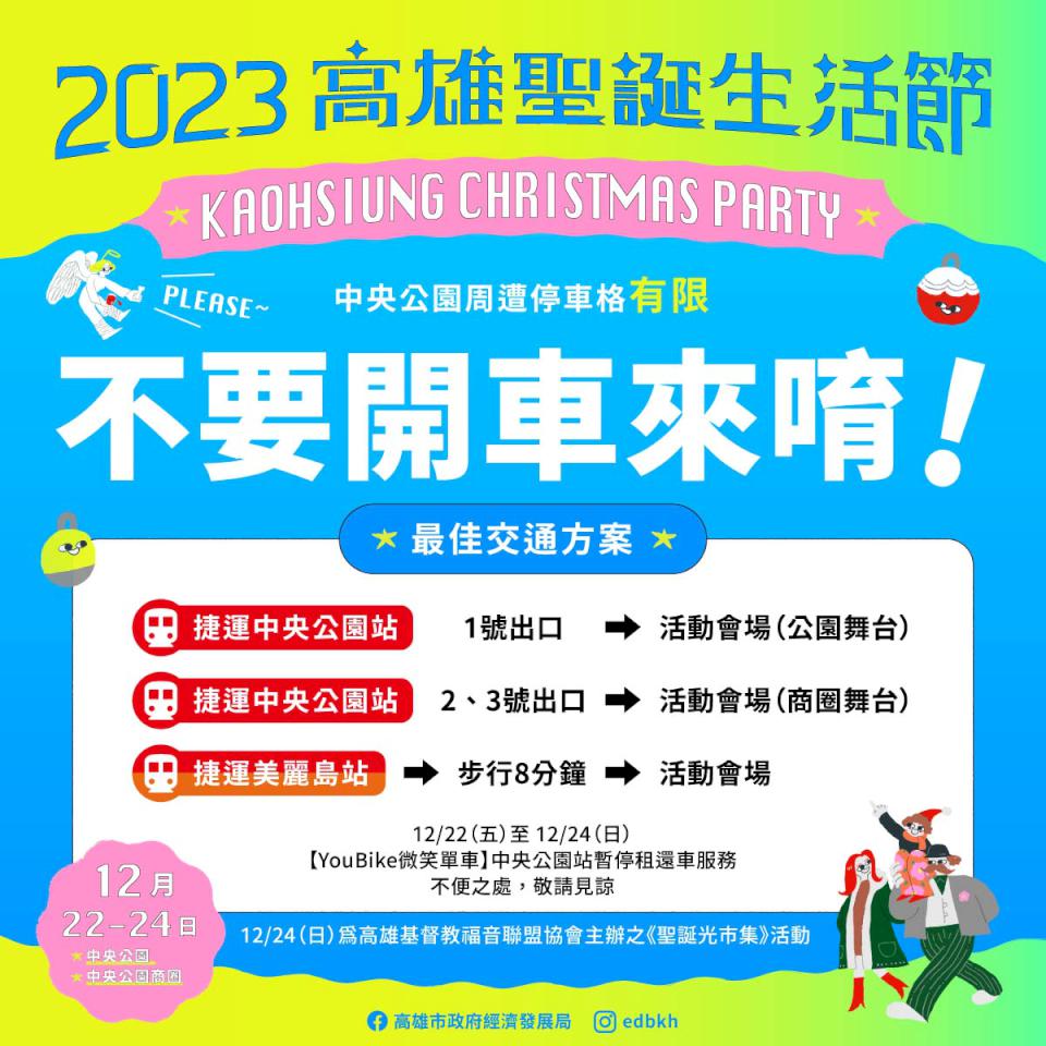 2023高雄聖誕生活節12月22、23日相約中央公園 主題市集網羅逾200處店家設攤