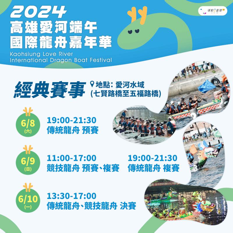 2024高雄愛河端午國際龍舟賽6月8日開幕 經典賽事系列活動陪伴歡度端午連假