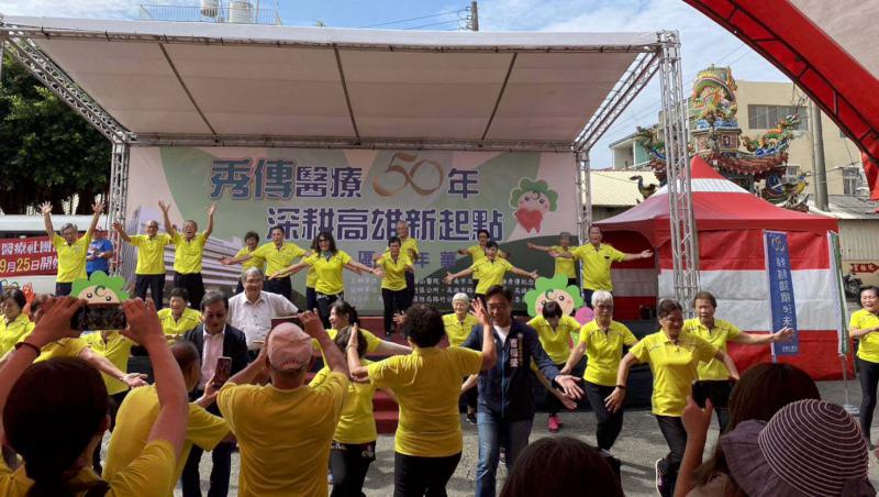 岡山秀傳醫院等3單位前進路竹一甲觀音亭 合辦社區健康活動慶秀傳醫療50年