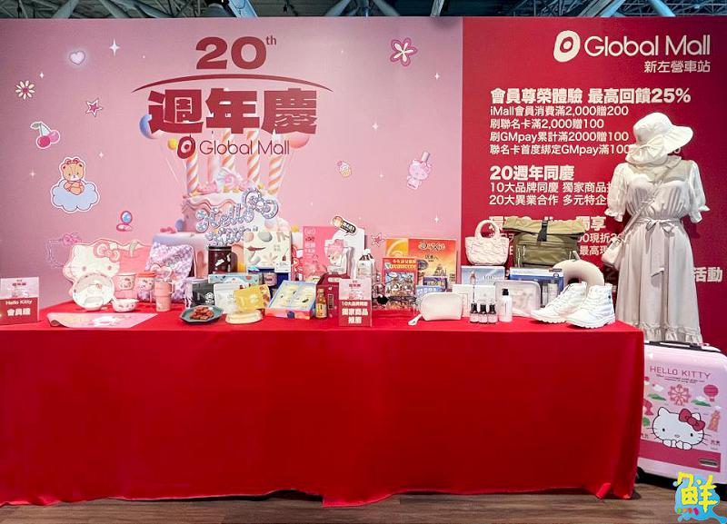 實在「粉」好買！Global Mall新左營車站《20週年慶》10/9登場！ 同步攜手Hello Kitty推出粉萌會員禮及打卡點