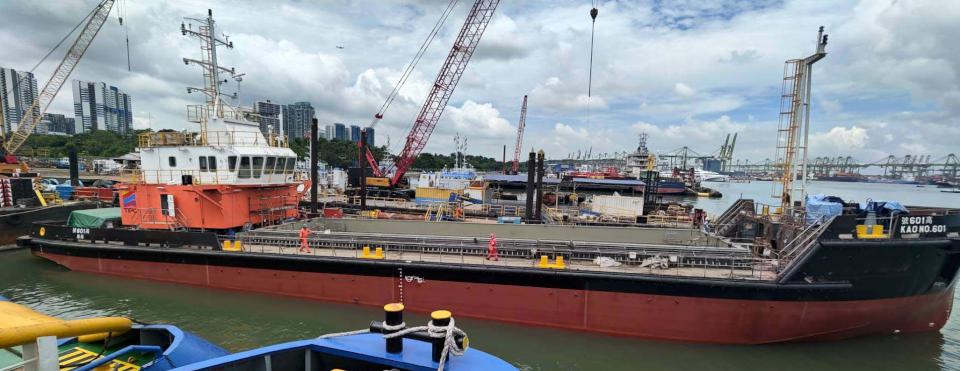 臺灣高雄港務委託臺灣港務港勤採購受泥船命名下水 預計114年第三季交船