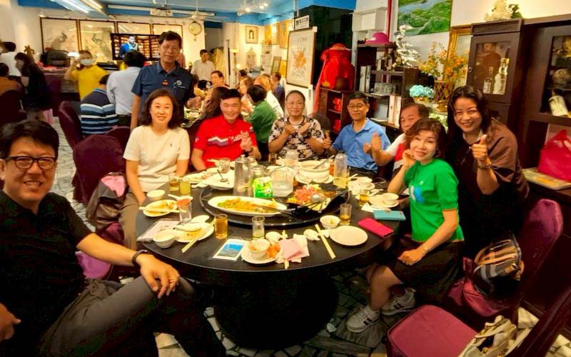 中華台灣經貿文化交流協會聯誼餐敘 理事長趙文彬、創會理事長張永漢致詞迎賓