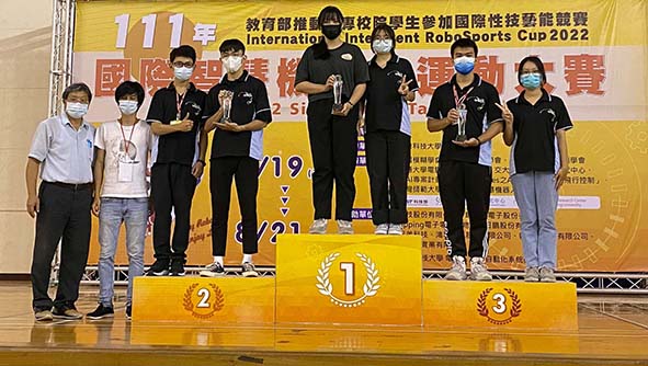 教育部2022年國際智慧機器人運動大賽 高市高英工商資訊科包辦1金3銀1銅2佳作